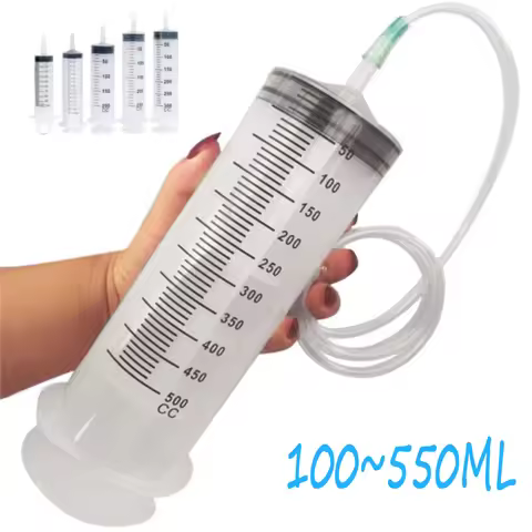Large Capacity Syringes100ml/150ml/200ml/250ml/350ml/550ml With 30 100cm Hose Plastic injector Pump 