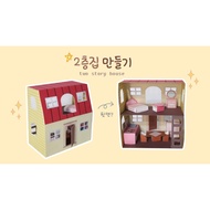DIY Paper Doll House Two Story Korean Character Paper Doll House