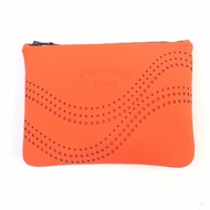 愛馬仕 Neobain Zen Au Soleil PM 標誌鏤空皮革拉鍊手拿包，橙色，法國製造