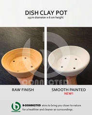 HIGH QUALITY DISH CLAY POT BY BCONNECTED - PAINTED &amp; RAW FINISH POTS / BONSAI POT / SHALLOW POT