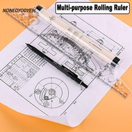 NONEDYODYE9I Math Drawing Ruler, Plastic 15/30CM Parallel Roller Ruler, Professional Transparent Dra