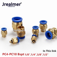 Pneumatic Fitting 4/6/8/10mm Bspt 1/8'' 1/4'' 3/8'' 1/2" Brass Fitting Inner Straight Push