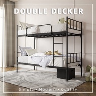 6.4FT Double Decker Bed Frame / White / Black - FYDB-0058