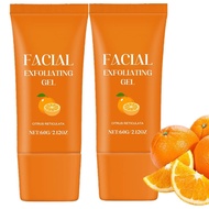 2 Pieces Facial Exfoliating Gel, Orange Enzyme Moisturizing Facial Scrub, Deep Moisturizing Orange E