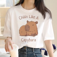 Capybara t-Shirt Summer Top Men Casual Japanese Retro Anime t-Shirt Couple Wear Japanese Anime Street Wear Japanese Capybara Costume Short t 100 Pure Cotton Cute Gildan t-Shirt