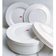 Free 1 spoon, 12pcs thick wide round dinner plates, buffet serving
