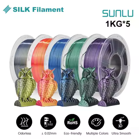 SUNLU Silk Dual/Triple/TPU SILK 3D Printer Filament 1KG 1.75MM 5Rolls SILK/PLA Rabinbow Eco-Friendly