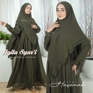 GAMIS AQILA SYARI BAHAN CERUTY BABYDOLL FULL FURING/GAMIS SET SYARI/GAMIS LEBARAN