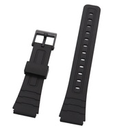 Watch Band Replacement Strap For Casio W800H Black PU Resin Plastic Wrist Strap SGW400H 18mm F91W/F84/F105/108/A158/168/AE1200/1300 Watch Accessories