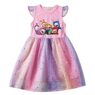 oddbods Dress Baby Girl Frozen Princess Elsa Dresses for Kids Long Sleeve Autumn Girl Clothes