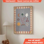 Tranh treo tường Lucky To Have You Nursery Print Bedroom Art Illustration Wall Art Nursery tặng kè