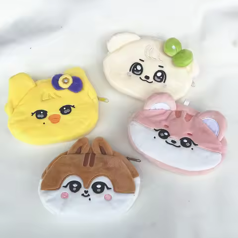 New Kpop MINIVE PARK Plush Coin Purse Animal Coin Bag Zipper Mini Key Bag Children's Birthday Gift C