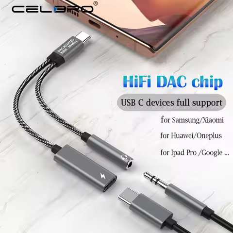 2 In 1 USB C To 3.5mm Headphone Jack Adapter Type C Charge Audio Aux Adaptor for Samsung S20 Ultra N