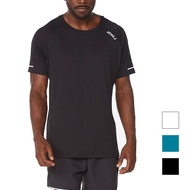 [2XU Australia] Male AERO Sports Short Sleeve Black/Reflective Silver Deep Sea Blue Green White/Refl