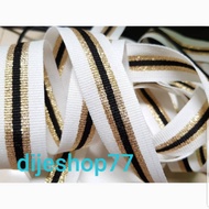 2.5cm gold ribbon 2.5 cm white gold list ribbon/ Korean ribbon/ shirt list pants/ bias tape/ bisban/