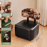 Stool Solid Wood Backed Small Chair Sofa Stool Soft Padded Slipper Stool Swivel Board Stool Low Stoo