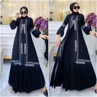 TURKEY ABAYA GAMIS EMBROIDERED BLACK FLOWER RIBBON - TURKEY BLACK ABAYA GAMIS - TURKEY ABAYA GAMIS -