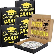 JarThenaAMCS 5 Pcs Graduation Pizza Box Money Box Black Gold Cash Gift Wrap Boxes for Money Holder F