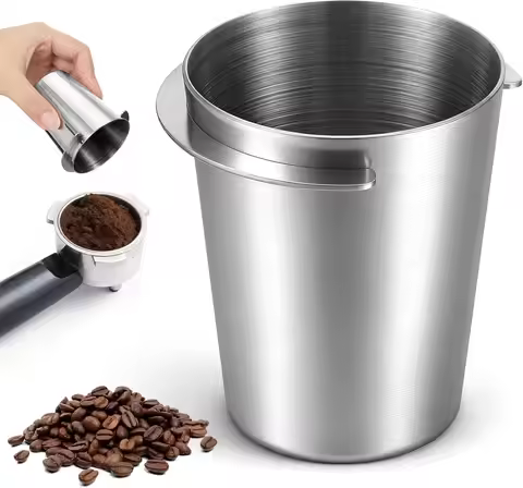 Coffee Dosing Cup 58mm, Stainless Steel Espresso Dosing Cup Espresso Coffee Machine Accessories,Comp