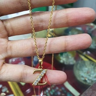 2g gold necklace + 1g gold letter Z pendant