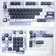131 คีย์ MOA โปรไฟล์สีดําสีม่วง PBT Keycaps คีย์บอร์ดเครื่องกล 6.25u Keycaps สําหรับ Cherry MX Switc