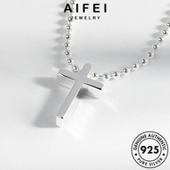 AIFEI JEWELRY Women For Sterling Glossy 純銀項鏈 Perak Pendant Leher Necklace Rantai Cross Chain Gold Korean Silver 925 Perempuan Original Accessories N235