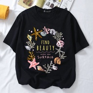 KOREAN STYLE XS-3XL FIND BEAUTY SEASHELLS TSHIRT WOMAN T SHIRT BAJU PEREMPUAN T-SHIRT WOMEN WANITA C