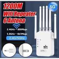 6 Powerful WiFi Antenna Repeater Wifi Signal Booster 1200Mbps Wireless WiFi Signal Range Extender Si
