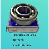 NSK JAPAN B22-27 C3 CRANKSHAFT WAVE125 CONVERT TO EX5 22x52x15mm DEEP GROOVE BALL BEARING