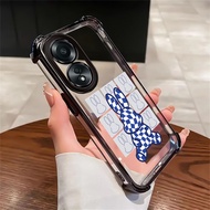 Case For OPPO A58 4G A58 5G A78 A58X 5G Phone Rabbit Transparent Silicone Protective Cover