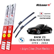 Attoso V Silicone Coating Wiper Blade | BMW Z3 (E36/E37/E38) 1994 - 2002 (1 Set) + FREE Oil Film Rem