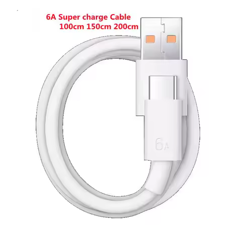 For Huawei 66W 88W 100W Max Supercharge Type C Cable 6A Quick Charging Charger Line For Mate 60 40 3