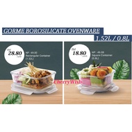 1520ML / 800ML Gorme Boro AEON BIG Rectangular Glass with Lid Lunch Box / Food Storage Container / M