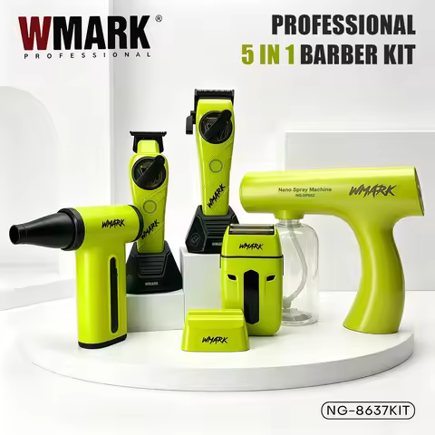 WMARK Hair Trimmers 5 in 1 Barber KIT Professional Shaver Hair Dryer and Spray Bottle Gift Box Trimm