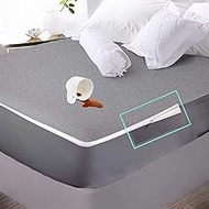 Trance Home Linen Zippered Chain 78"x72"x8" Cotton Waterproof Mattress Protector | Dust Mite Proof, 