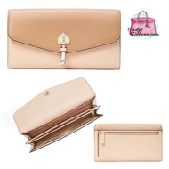 (STOCK CHECK REQUIRED)NEW AUTHENTIC INSTOCK KATE SPADE MARTI LARGE SLIM FLAP WALLET K8218 PT7 IN SOFT ROSE BUD MULTI