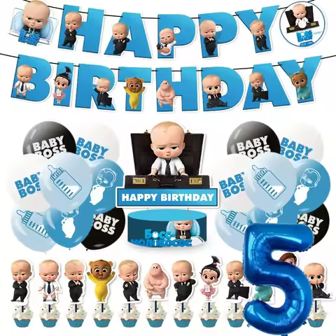 Cartoon Boss-Baby Family Theme Balloon Set Birthday Party Decoration Baby Shower Accessories Number 