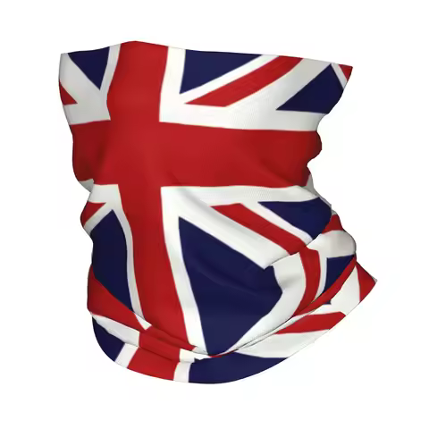 Custom Union Jack Flag of the UK Bandana Winter Neck Warmer Women Windproof Wrap Face Scarf for Hiki