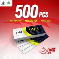 500 PCS Voucher Printing, 500 pcs Package Ticket Coupon Printing, Custom 150gsm Art Paper Voucher Pr