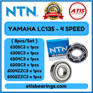 NTN YAMAHA LC135 4-Speed ( 6pcs/Set ) 100% ORIGINAL Motorcycle Engine Gearbox & Crankshaft Bearings 