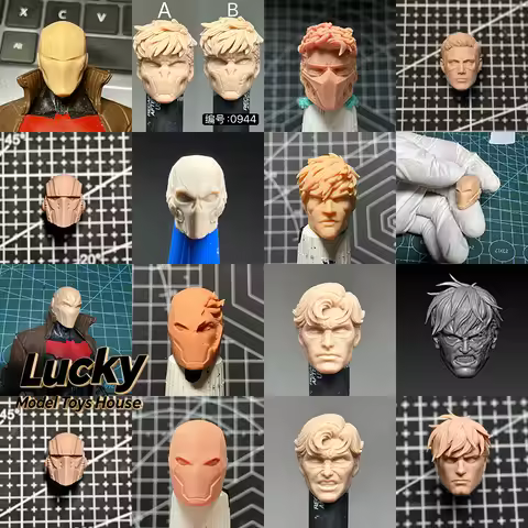 1/12 Red Hood Jason Todd Skull Man Hollow Unpainted Head Sculpt Customization For 6inch Mezco Ml Maf