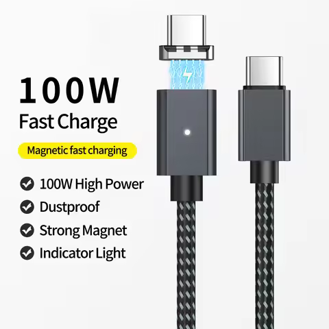 1.5m PD100w Fast Charger Magnetic Usb C To Type C Cable Magnetic Data Charging Wire for iPhone 15 Xi