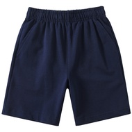 HUANGHU Store "Kids' Cotton Sports Shorts in Dark Blue and Gray from Malaysia"