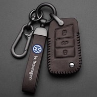 Fosse Key shell VW Sensing key cover Leather key case GOLF TIGUAN POLO TOURAN Car leather key cover 