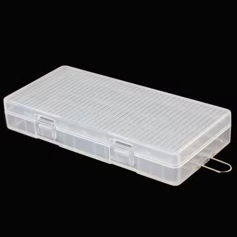 Soshine Portable Transparent Hard Plastic AA Battery Case Holder Storage Box with Hook Holder for 8 
