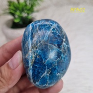 Blue Apatite Crystal Palm Stone - Blue Apatite Healing Crystal - Blue Apatite Gallet - 02