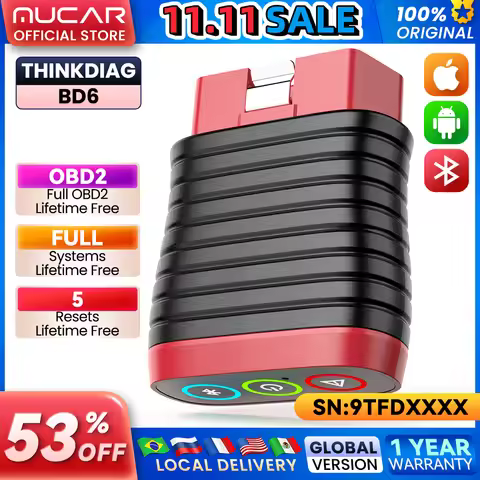 THINKCAR BD6 OBD2 Scanner for Car,All System Car Code Readers Scan Tools for iPhone & Android Wirele