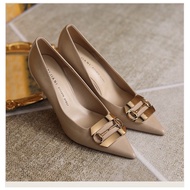 8cm soft cowhide high heels