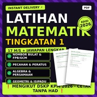 [INSTANT DELIVERY] Latihan Matematik Form 1 2026 Algebra Pecahan Geometri FPB GCM | Tingkatan 1