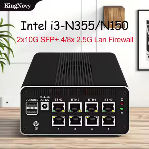 Firewall Appliance Mini PC, Intel N100/N305/N355, 4x i226 2.5G LAN, 2x10G SFP+, Soft Router, ESXi/PF